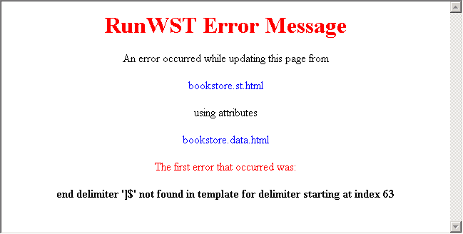 RunWST Error Page